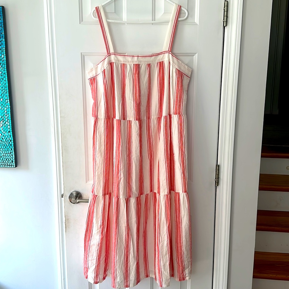 LOFT tiered midi summer dress fully lined size XL